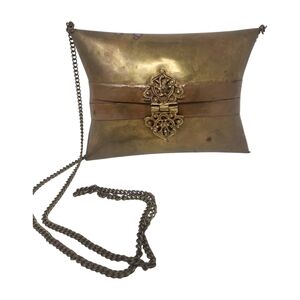 Vintage Brass & Copper Bag Hard Case Pillow Shoulder Art Deco